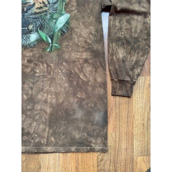 The Mountain Hungry Eyes Long Sleeve T Shirt Mens 2XL Brown Tiger Tie Dye EUC - Picture 3 of 9